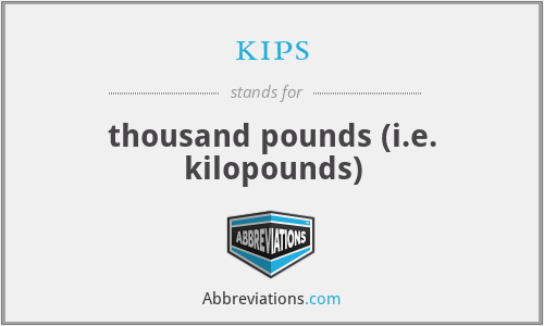 kips - thousand pounds (i.e. kilopounds)