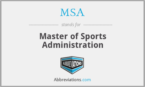 MSA - Master of Sports Administration