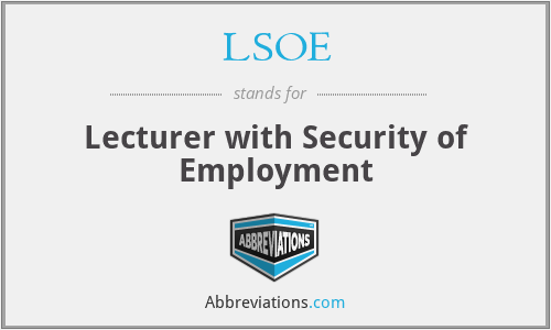 LSOE - Lecturer with Security of Employment