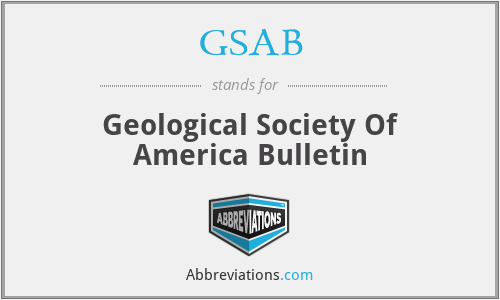 GSAB - Geological Society Of America Bulletin