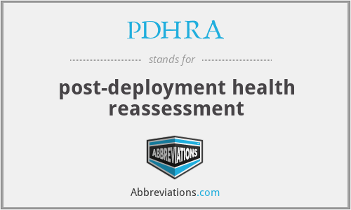 PDHRA - post-deployment health reassessment