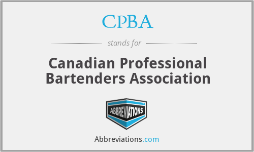CPBA - Canadian Professional Bartenders Association