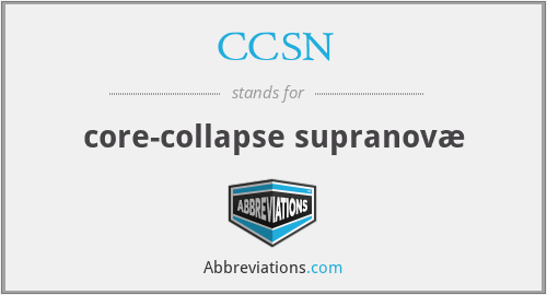 CCSN - core-collapse supranovæ