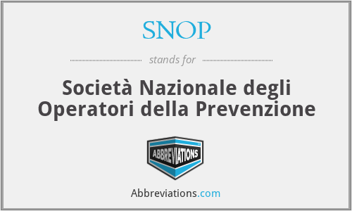 SNOP - Società Nazionale degli Operatori della Prevenzione