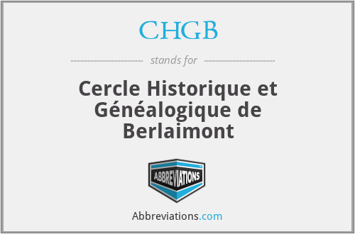 CHGB - Cercle Historique et Généalogique de Berlaimont