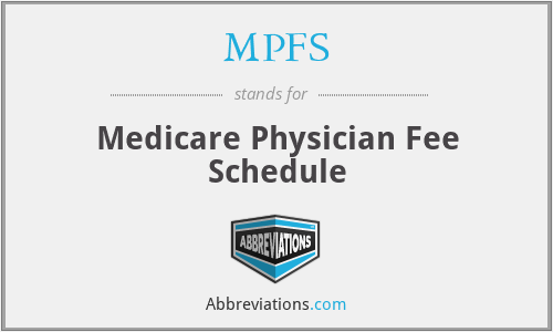 MPFS - Medicare Physician Fee Schedule