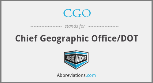 CGO - Chief Geographic Office/DOT