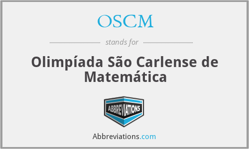 OSCM - Olimpíada São Carlense de Matemática