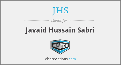 JHS - Javaid Hussain Sabri