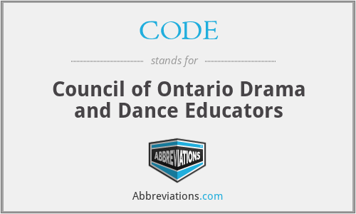 CODE - Council of Ontario Drama and Dance Educators