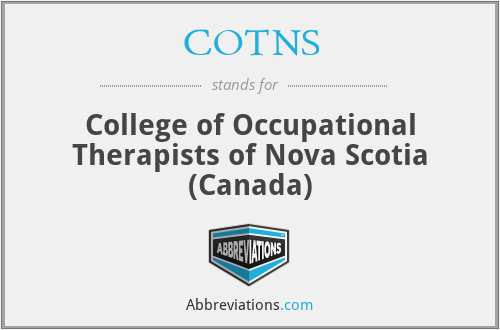 COTNS - College of Occupational Therapists of Nova Scotia (Canada)