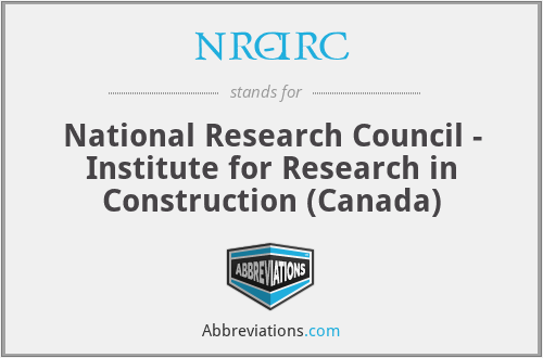 NRC-IRC - National Research Council - Institute for Research in Construction (Canada)