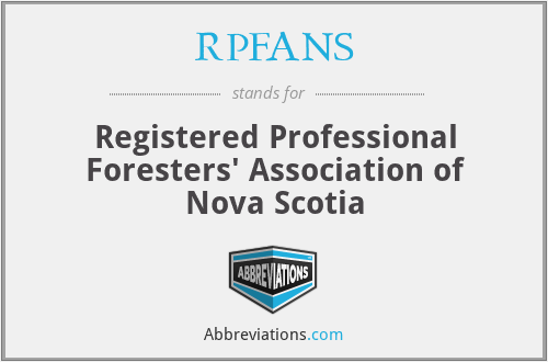 RPFANS - Registered Professional Foresters' Association of Nova Scotia