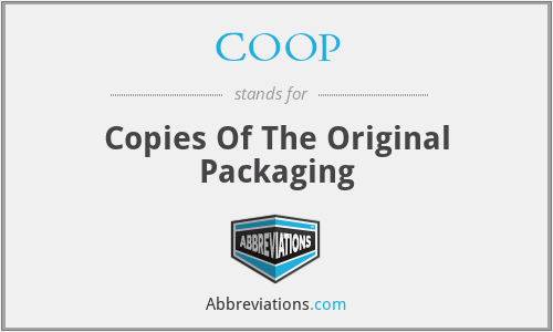 COOP - Copies Of The Original Packaging