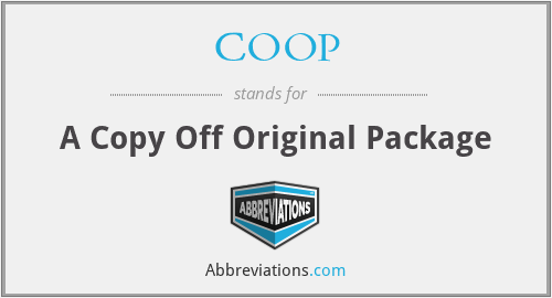 COOP - A Copy Off Original Package