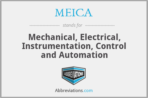 MEICA - Mechanical, Electrical, Instrumentation, Control and Automation