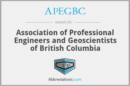 APEGBC - Association of Professional Engineers and Geoscientists of British Columbia