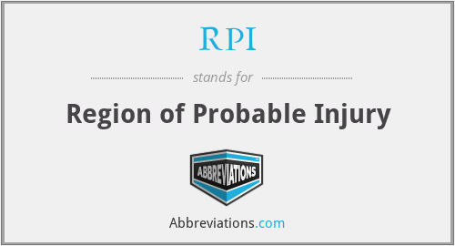 RPI - Region of Probable Injury