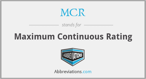 MCR - Maximum Continuous Rating