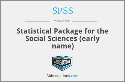 SPSS - Statistical Package for the Social Sciences (early name)