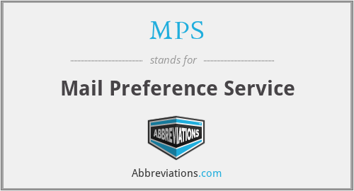 MPS - Mail Preference Service