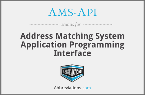 AMS-API - Address Matching System Application Programming Interface
