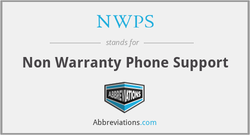 NWPS - Non Warranty Phone Support