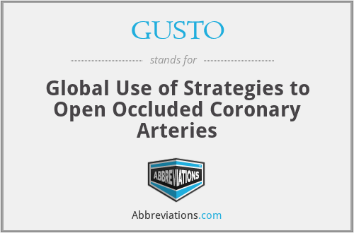 GUSTO - Global Use of Strategies to Open Occluded Coronary Arteries