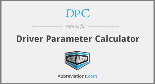 DPC - Driver Parameter Calculator