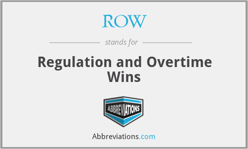 ROW - Regulation and Overtime Wins