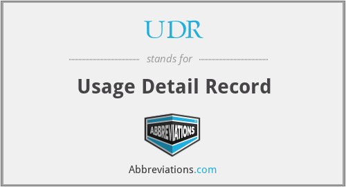 UDR - Usage Detail Record