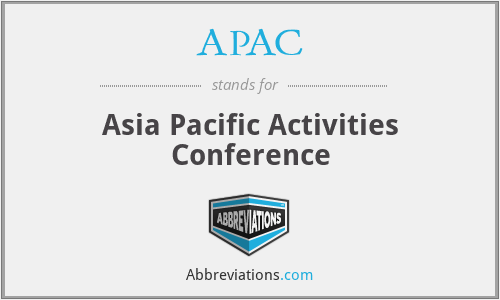 APAC - Asia Pacific Activities Conference