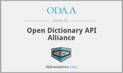 ODAA - Open Dictionary API Alliance