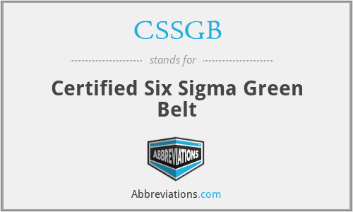 CSSGB - Certified Six Sigma Green Belt