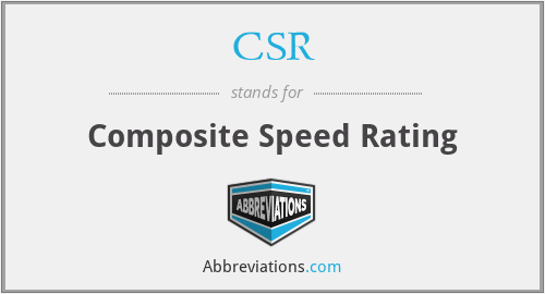 CSR - Composite Speed Rating
