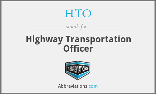 HTO - Highway Transportation Officer