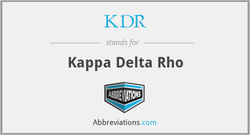 KDR - Kappa Delta Rho