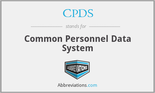 CPDS - Common Personnel Data System