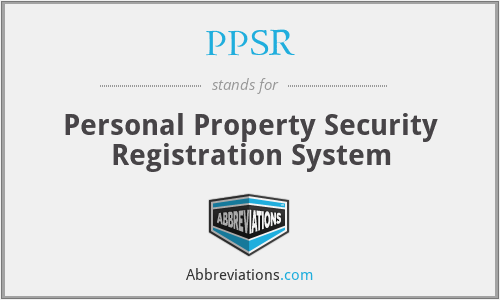 PPSR - Personal Property Security Registration System