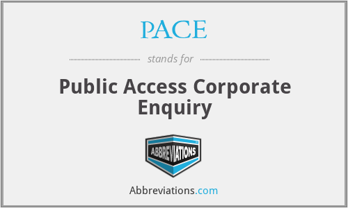 PACE - Public Access Corporate Enquiry