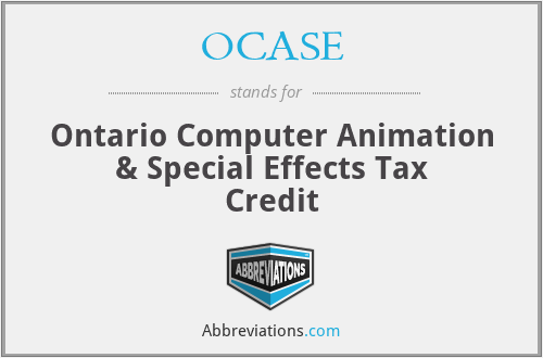 OCASE - Ontario Computer Animation & Special Effects Tax Credit