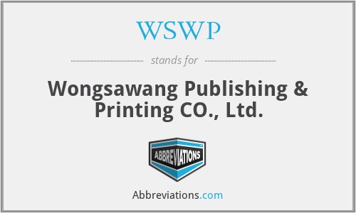 WSWP - Wongsawang Publishing & Printing CO., Ltd.