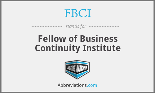 FBCI - Fellow of Business Continuity Institute