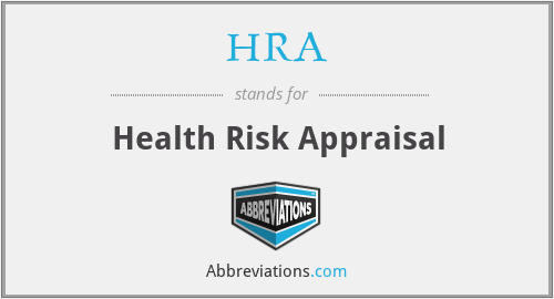 HRA - Health Risk Appraisal