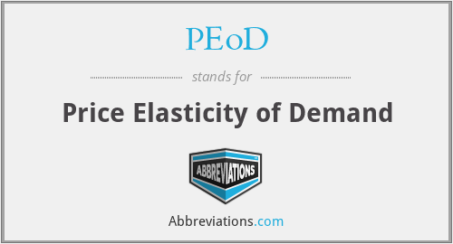 PEoD - Price Elasticity of Demand