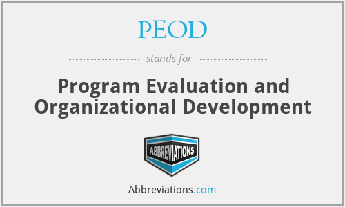 PEOD - Program Evaluation and Organizational Development