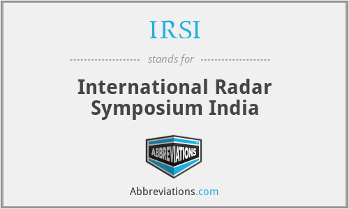 IRSI - International Radar Symposium India