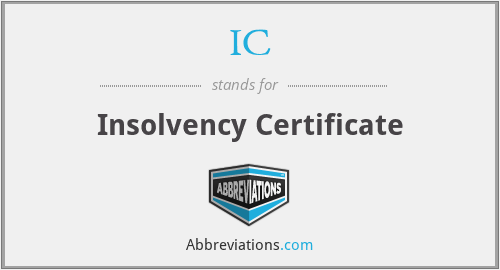 IC - Insolvency Certificate