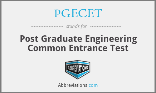PGECET - Post Graduate Engineering Common Entrance Test