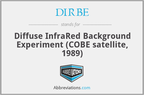 DIRBE - Diffuse InfraRed Background Experiment (COBE satellite, 1989)